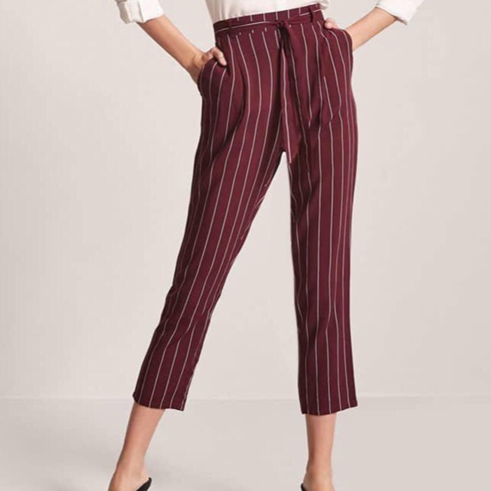 NWOT Burgundy Pinstripe Pants Size Medium